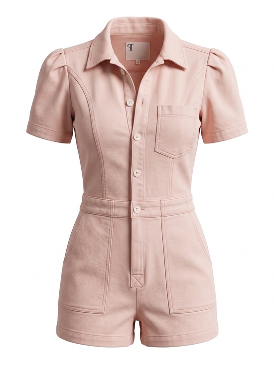 Pilcro Pants - NWT Anthropologie Pilcro The Kit Denim Utility Romper Pink | Size 8